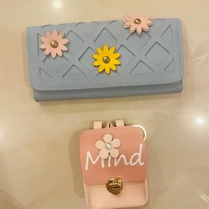 Women wallet with flower and coin purse